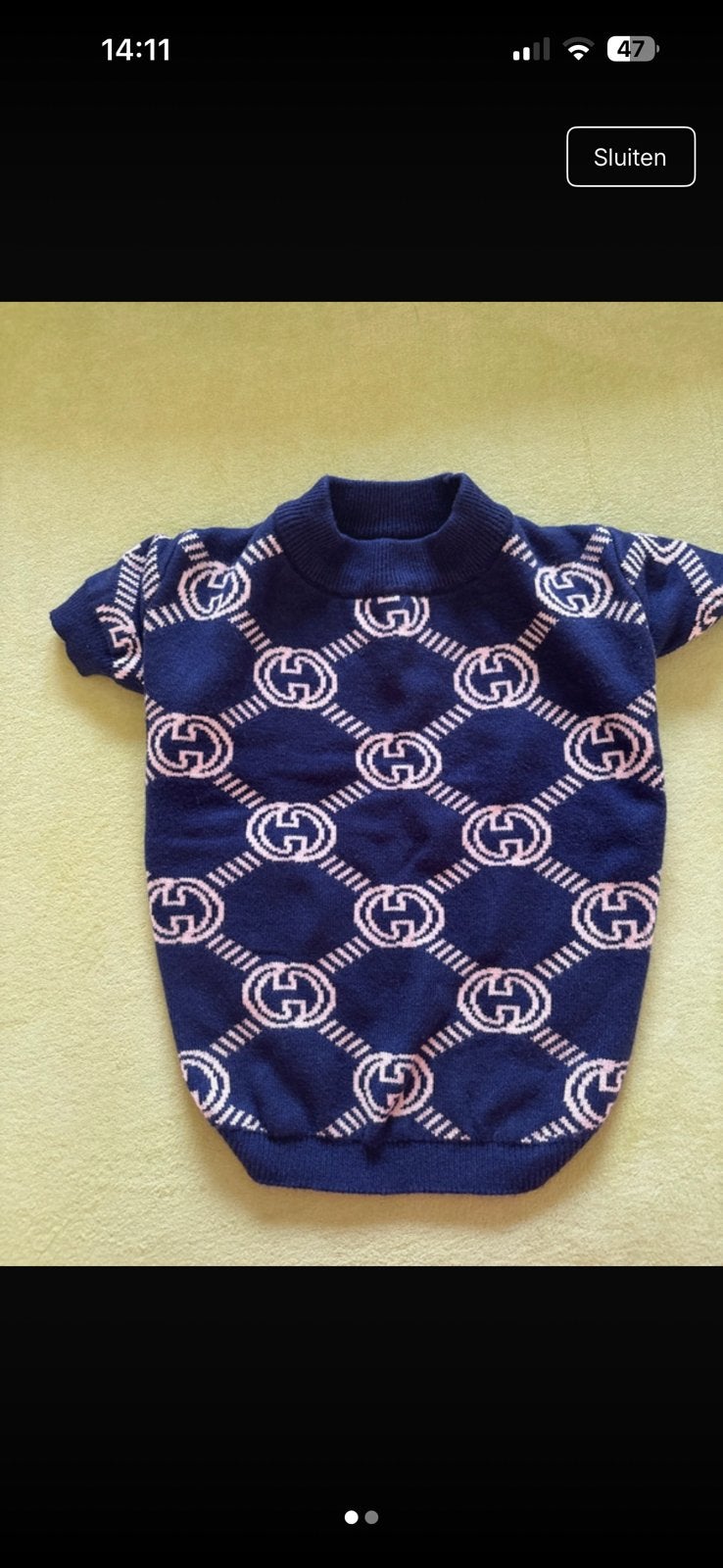 Gucci Honden trui S, Dieren en Toebehoren, Overige merken, S, Hondentrui, Ademend