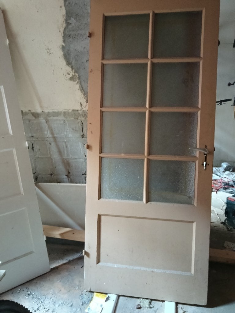 Paneeldeur met glas, Doe-het-zelf en Verbouw, Ophalen, Gebruikt, Binnendeur, 200 tot 215 cm