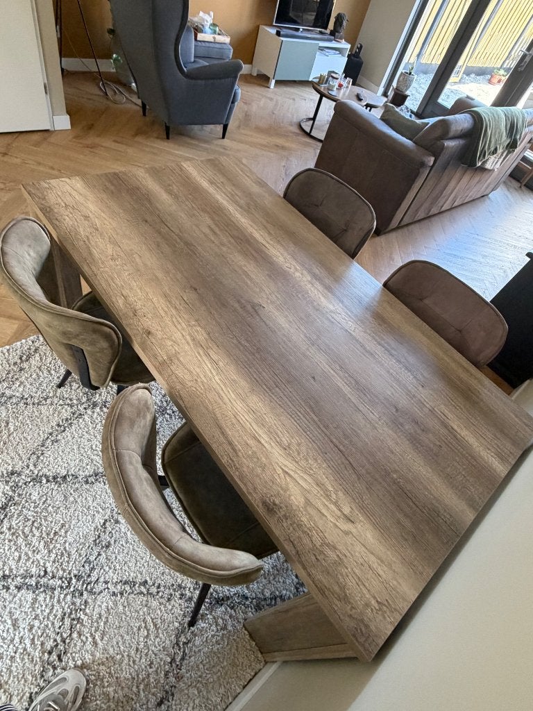 Eettafel met 4 stoelen, Huis en Inrichting, Tafels | Eettafels, Ophalen, Gebruikt, 50 tot 100 cm, 150 tot 200 cm