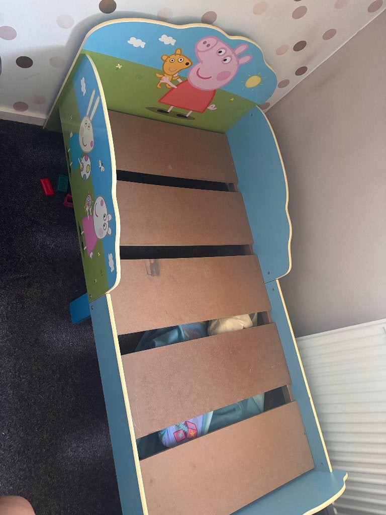 Peppa pig kleuterbed, Kinderen en Baby's, Kinderkamer | Bedden, Ophalen, Gebruikt, Lattenbodem, Minder dan 140 cm