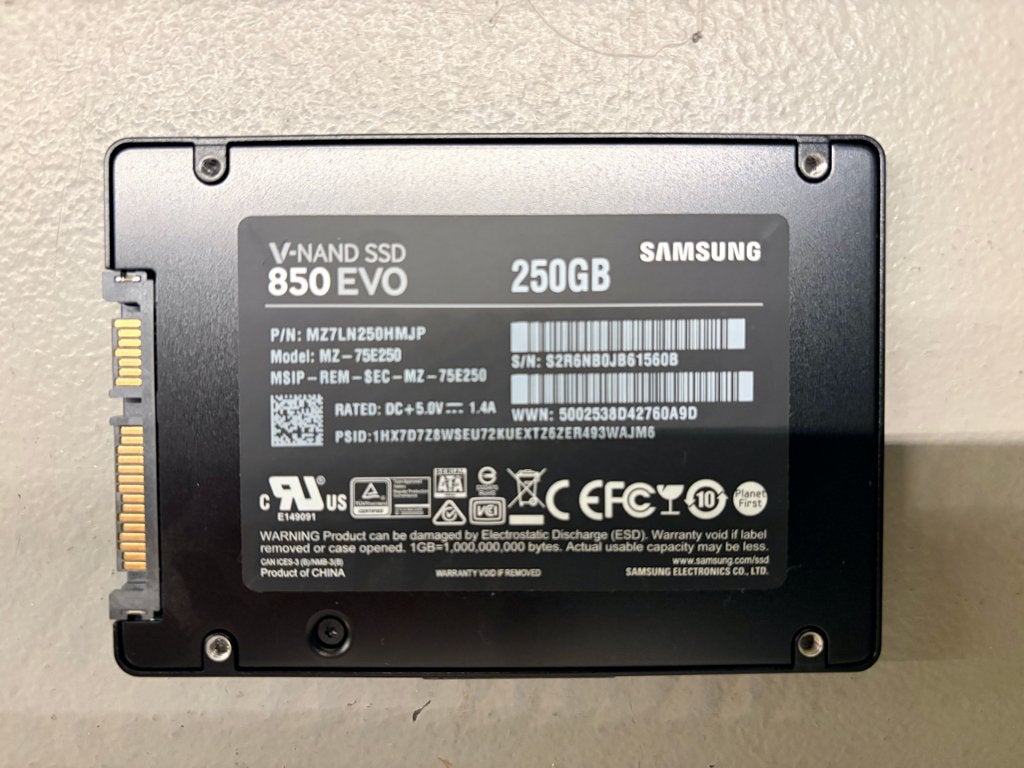 Samsung 850 EVO V-NAND SSD 250GB, Computers en Software, Intern, Gebruikt, Server, Ophalen of Verzenden