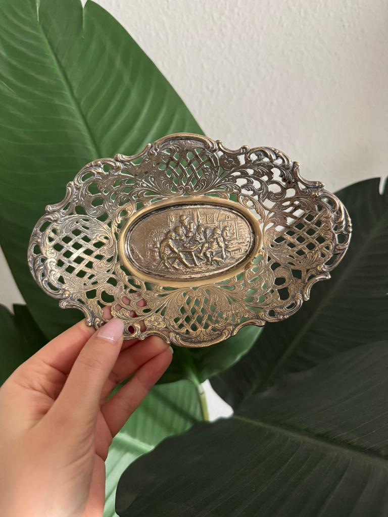Zilpa zilver verzilverde fruitschaal vintage schaal, Ophalen of Verzenden, Zilver
