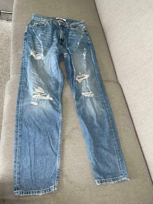 Zara jeans spijkerbroek 32 broek distressed ripped, Kleding | Dames, Verzenden, Zo goed als nieuw, Blauw, W27 (confectie 34) of kleiner