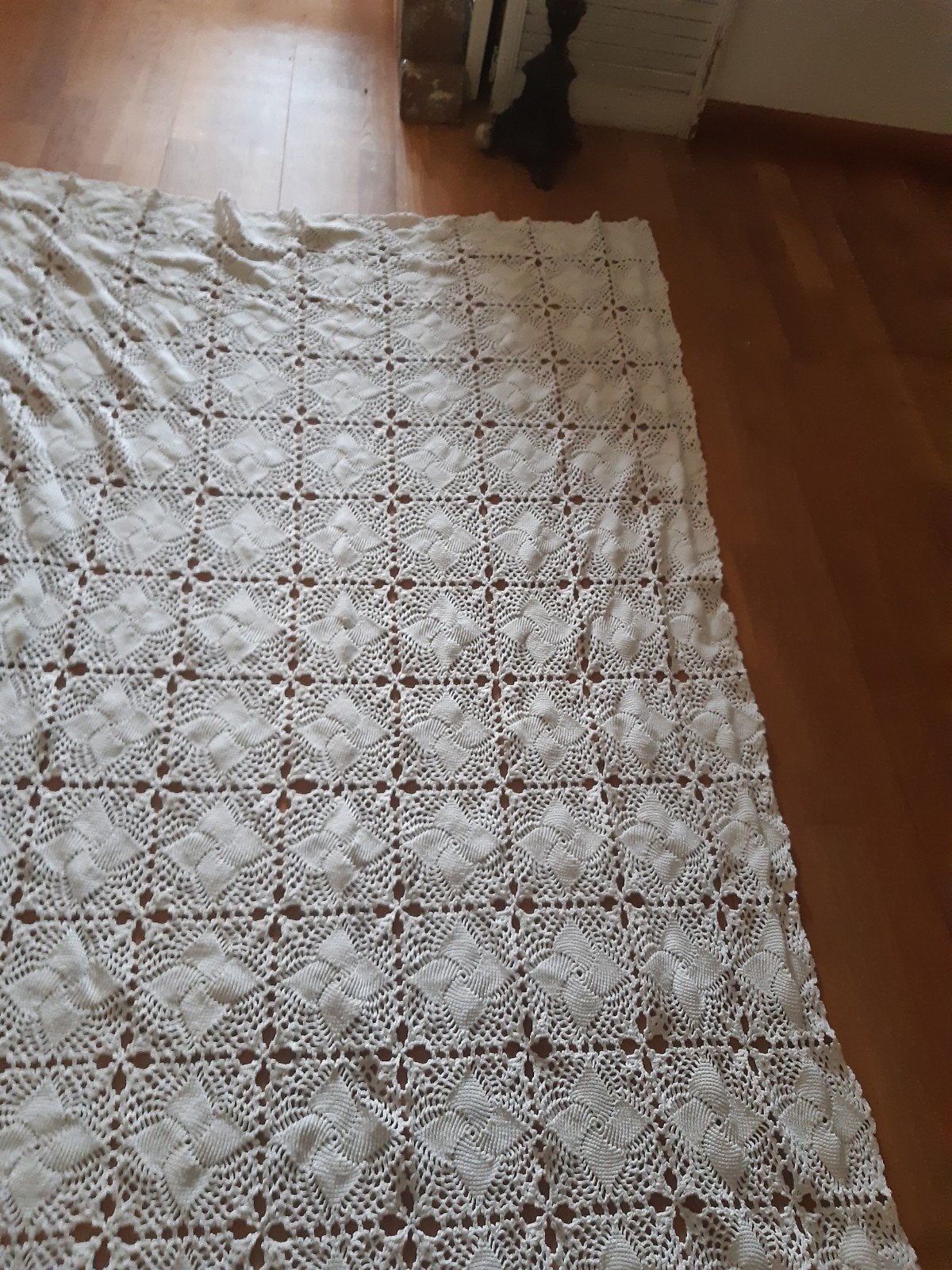 Gehaakt sprei 1pers ,stoer brocante landelijk, Ophalen of Verzenden