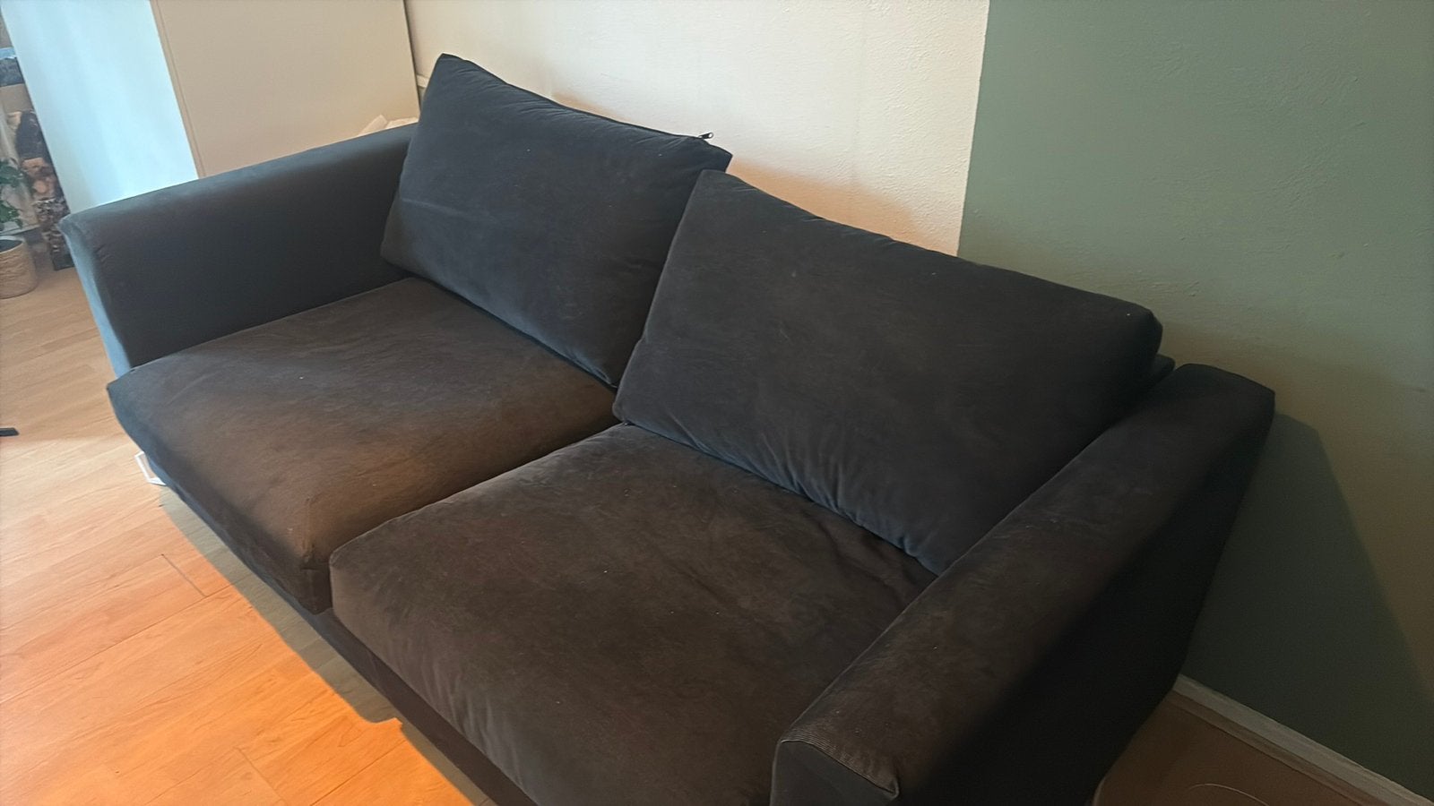Slaapbank: bank=190cm bed 160x210cm, Ophalen, Tweepersoons, Zo goed als nieuw, 160 cm