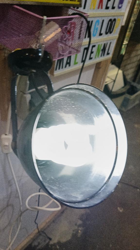 Zwarte wandspot met lang snoer 5m (incl. lamp), Ophalen of Verzenden, Huis en Inrichting