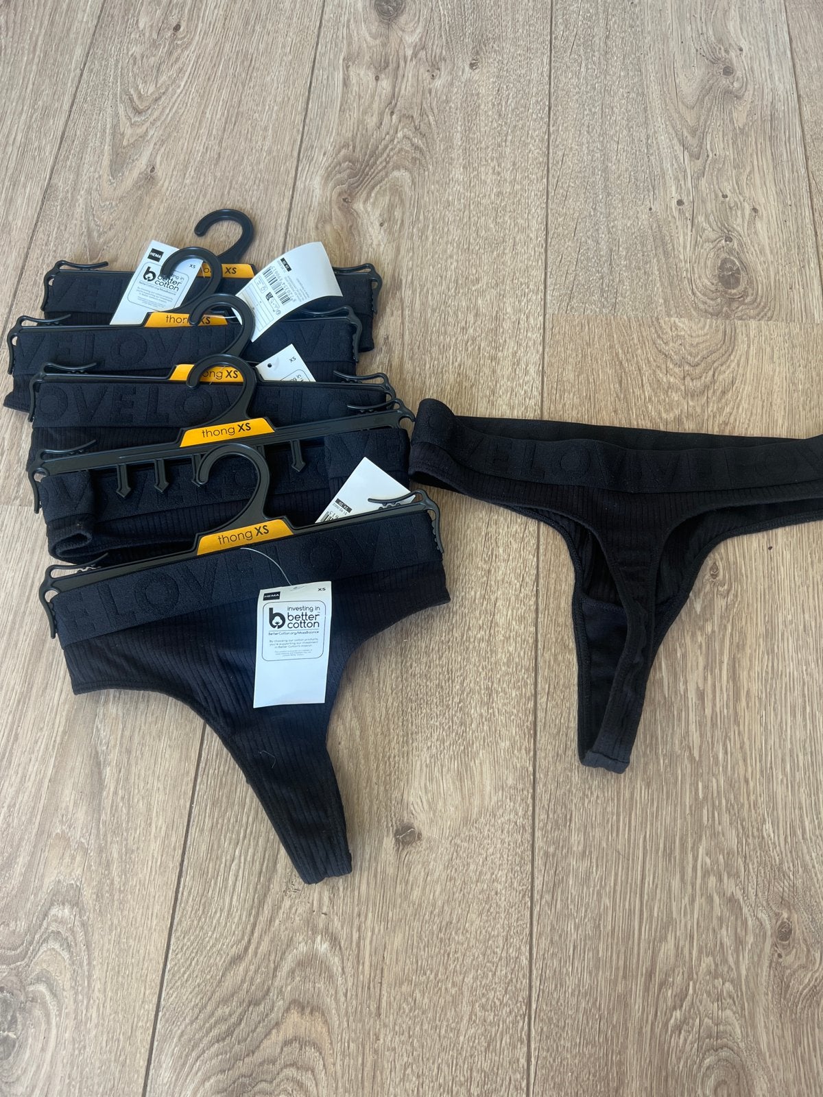 5 Hema Love Strings XS - Zwart, Kleding | Dames, Verzenden, Zwart, String