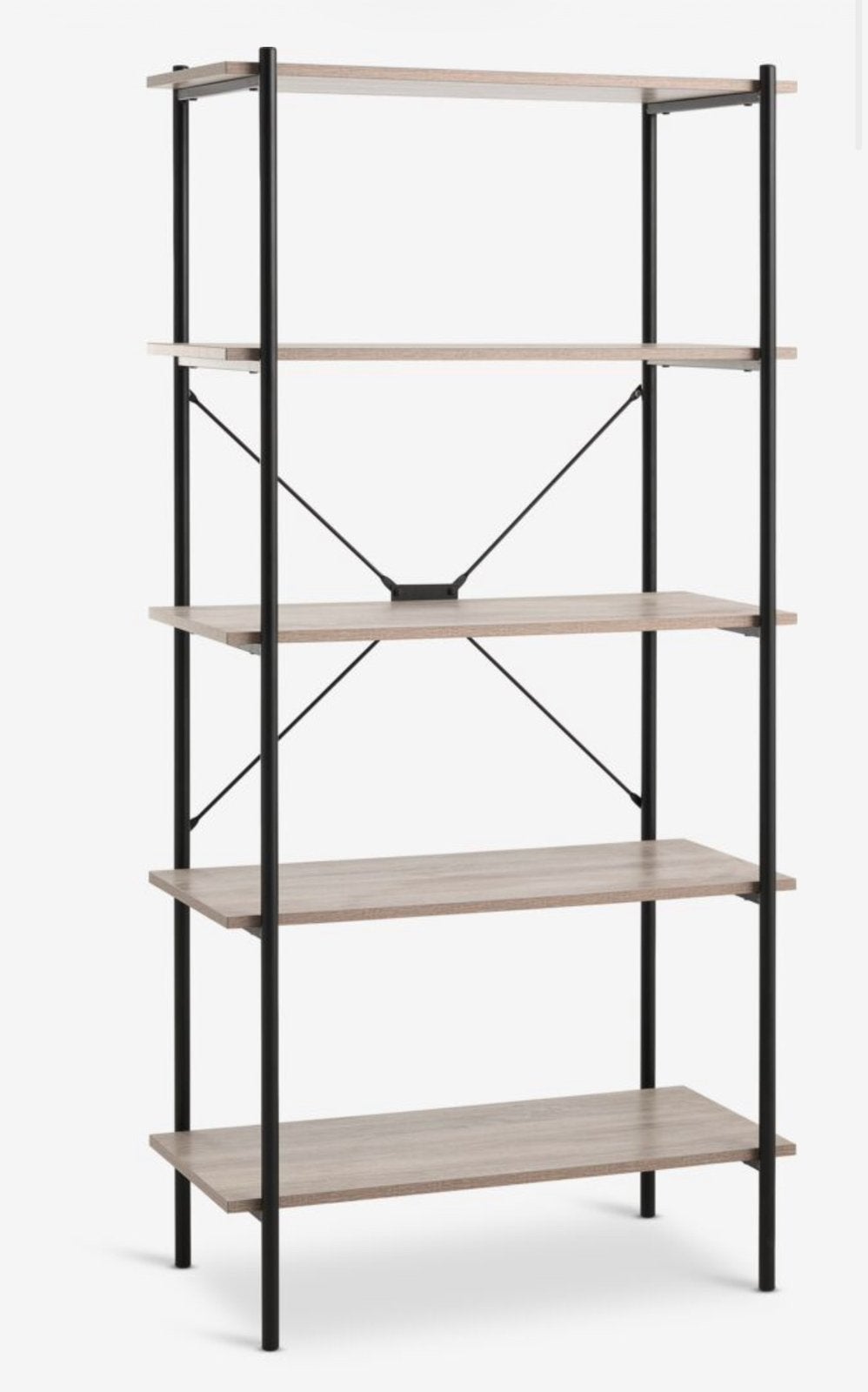 Z.g.a.n. Stellingkast licht eiken/zwart, Ophalen, Zo goed als nieuw