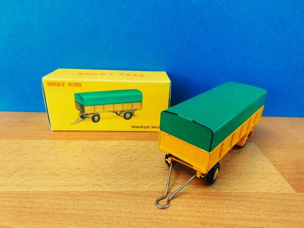 Dinky Toys FRANKRIJK No. 70 aanhangwagen met huif en doosje, Ophalen of Verzenden, Zo goed als nieuw, Overige typen, Dinky Toys