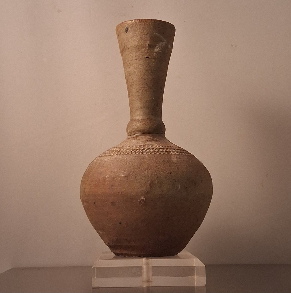 Romeins aardewerk unguentarium balsemvaasje raderstempel, Antiek en Kunst, Ophalen of Verzenden