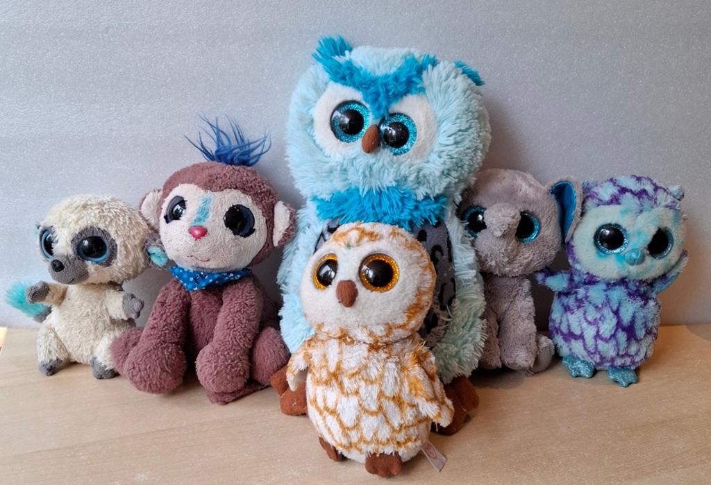6x Knuffel met grote ogen, Ophalen of Verzenden, Overige typen