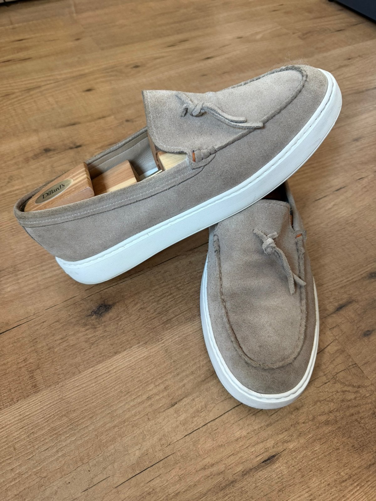 Santoni suède loafers instappers I.Z.G.ST. maat 46.5 beige, Loafers, Bruin, Ophalen of Verzenden, Zo goed als nieuw