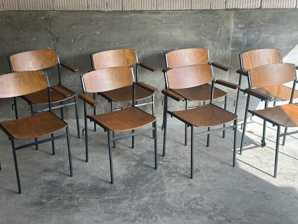 Gijs van der Sluis stapelstoelen - set van 8, Ophalen, -, Vijf, Zes of meer stoelen, Industrieel