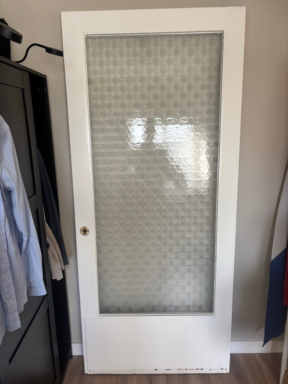 Binnendeur met glas wit, Ophalen, Gebruikt, 80 tot 100 cm, Binnendeur