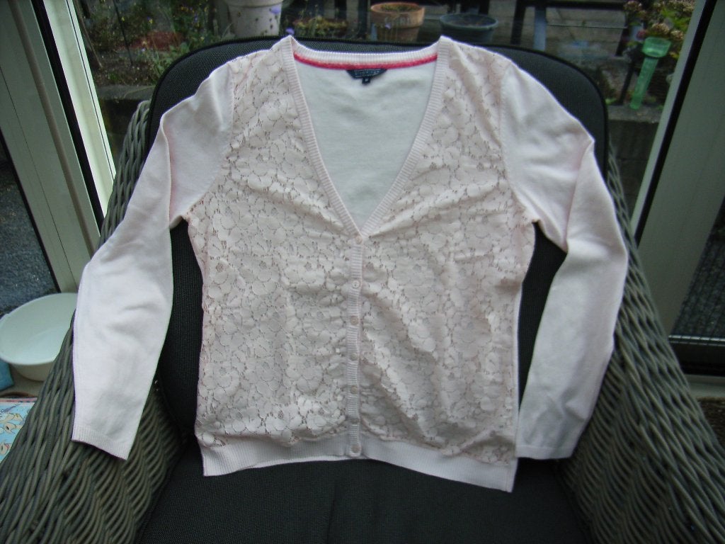 z.g.a.n. BLOOMINGS V-hals vestje+kanten voorpand zalm maat M, Maat 38/40 (M), Overige kleuren, Ophalen of Verzenden, Zo goed als nieuw