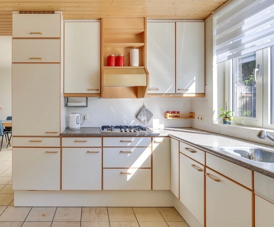 Complete hoekkeuken met apparatuur, Huis en Inrichting, Keuken | Complete keukens, Ophalen, Gebruikt, Overige materialen, Hoekkeuken