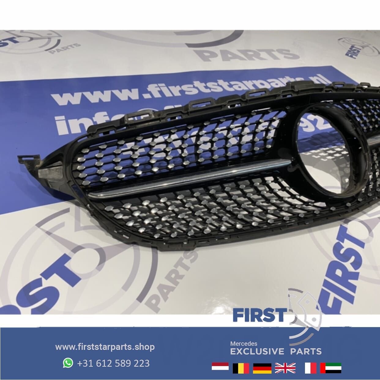 W205 C205 C43 AMG DIAMOND GRIL ZWART Mercedes C Klasse 2014-, Gebruikt, -, Ophalen of Verzenden, -