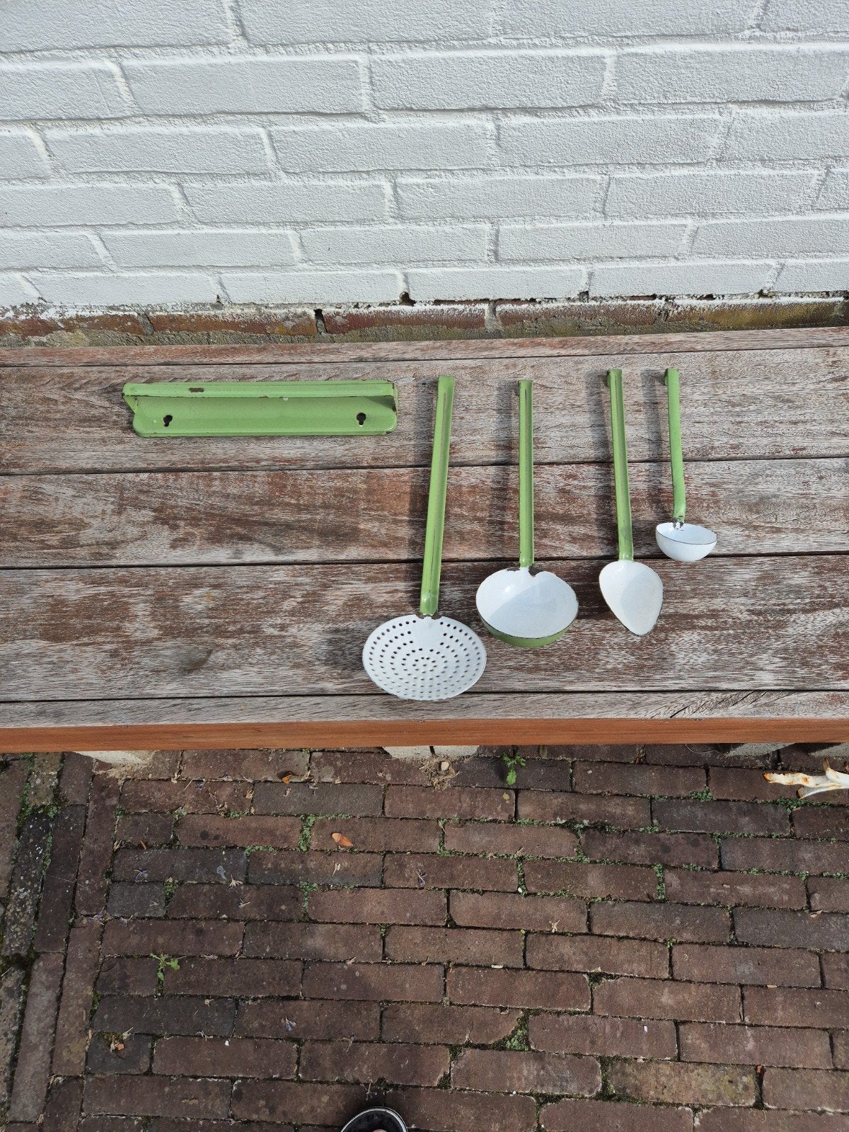 Oude emaille lepel set 30 euro, Ophalen of Verzenden