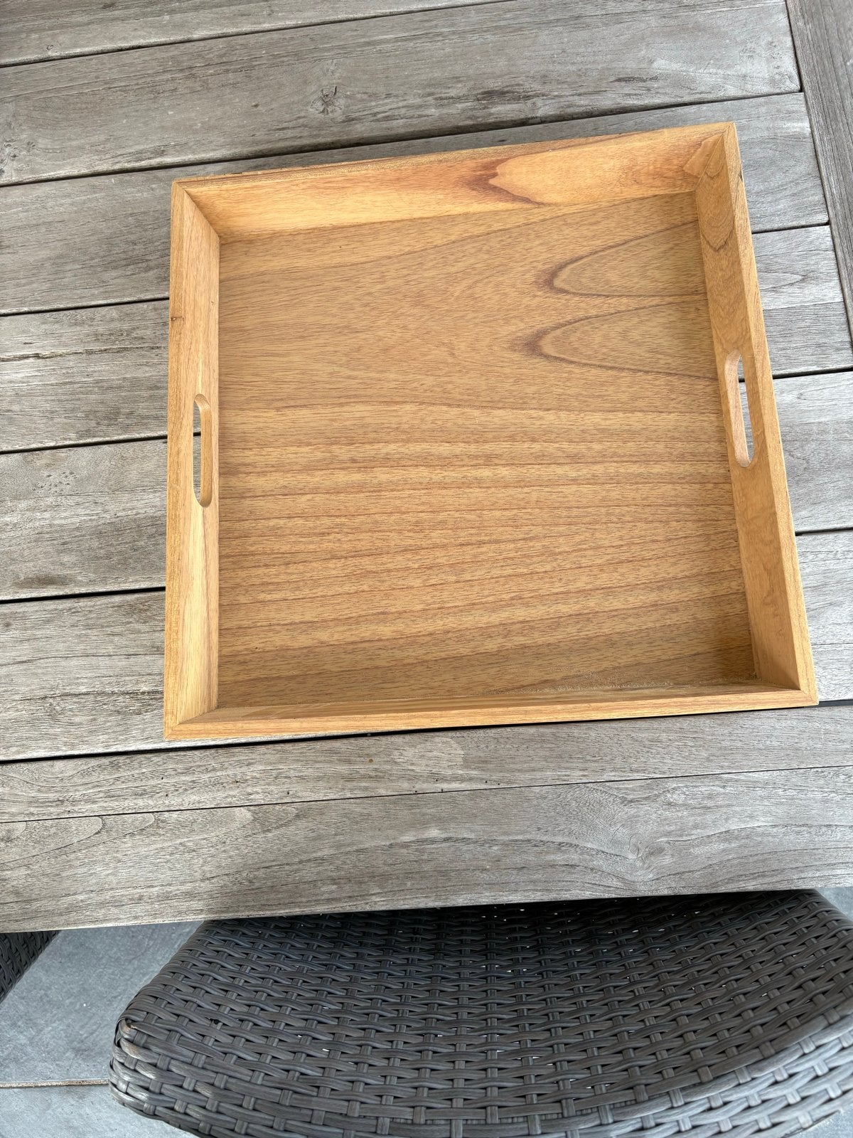 Groot houten dienblad - Serveerplank, Ophalen, Met opstaande rand, Vierkant, Zo goed als nieuw