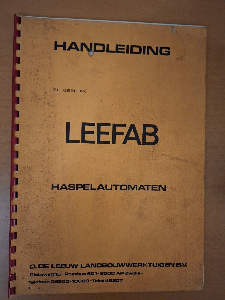 Handleiding  Leefab Haspelautomaten, Boeken, Ophalen of Verzenden, Gelezen, Tractor en Landbouw