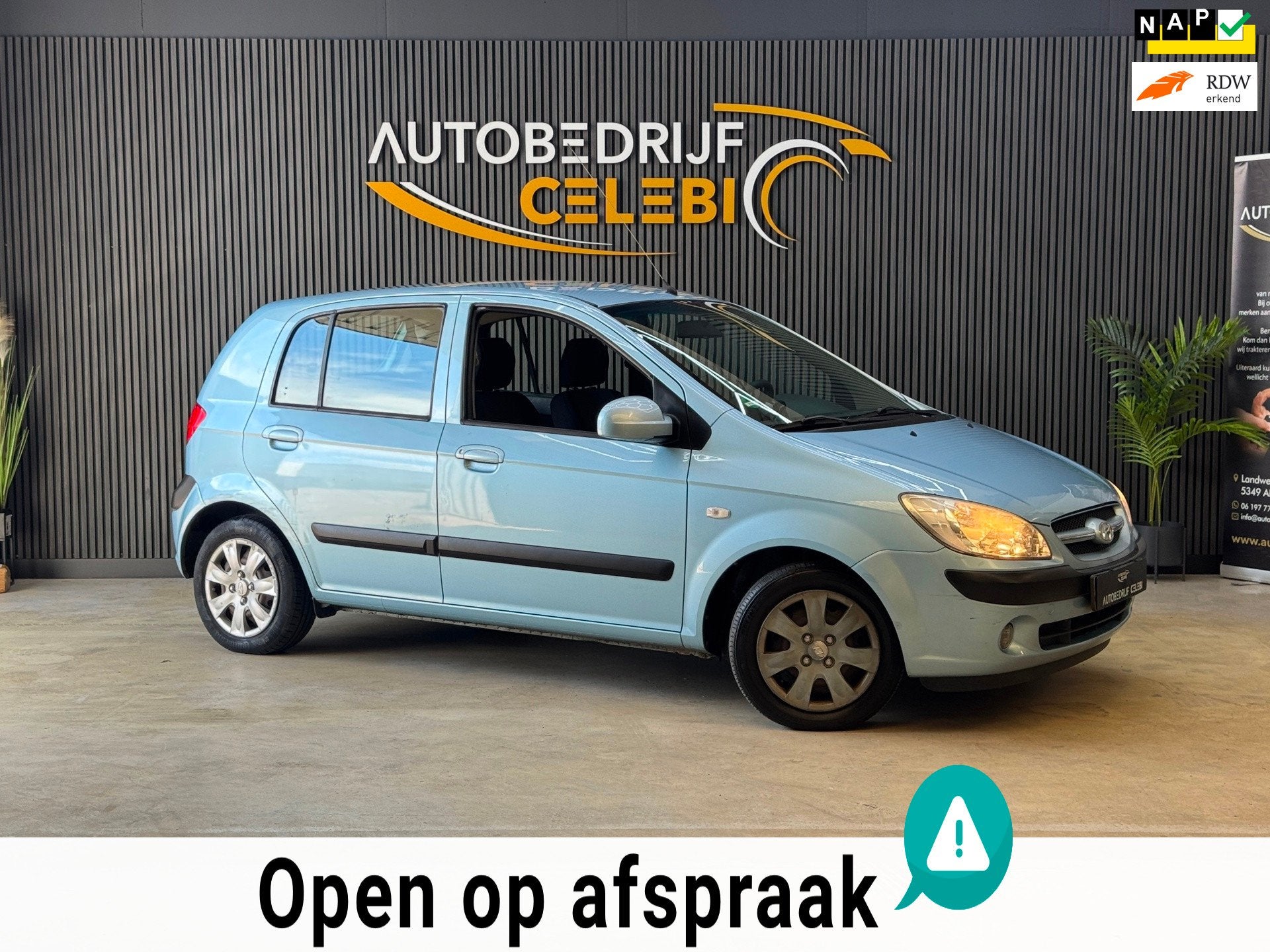 Hyundai Getz 1.4i Active Cool 2008 BLAUW AIRCO|NAP|CARPLAY, Auto's, Hyundai, Voorwielaandrijving, Dealer onderhouden, 4 cilinders
