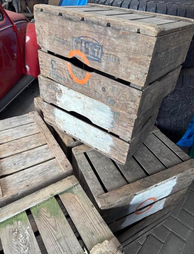 Oude gebruikte veilingskisten fruitteelt, Huis en Inrichting, Ophalen, Gebruikt, 50 tot 100 cm, Minder dan 50 cm
