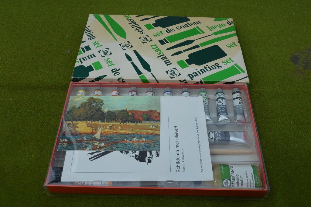 vintage Talens schilderset met van Gogh olieverf, nieuw!, Hobby en Vrije tijd, Schilderen, Ophalen of Verzenden, Nieuw, Olieverf