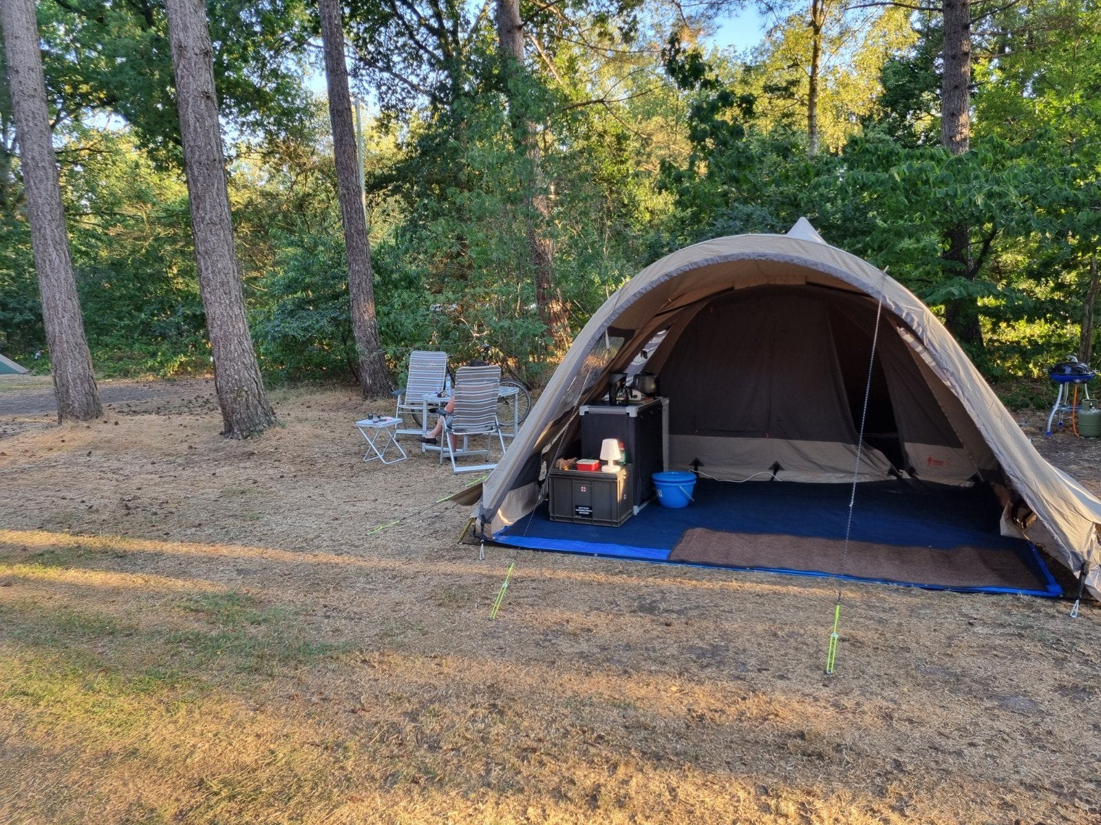 Ruime tunneltent met 2 slaapcabines en leefruimte, Caravans en Kamperen, Ophalen, Gebruikt, Tot en met 4