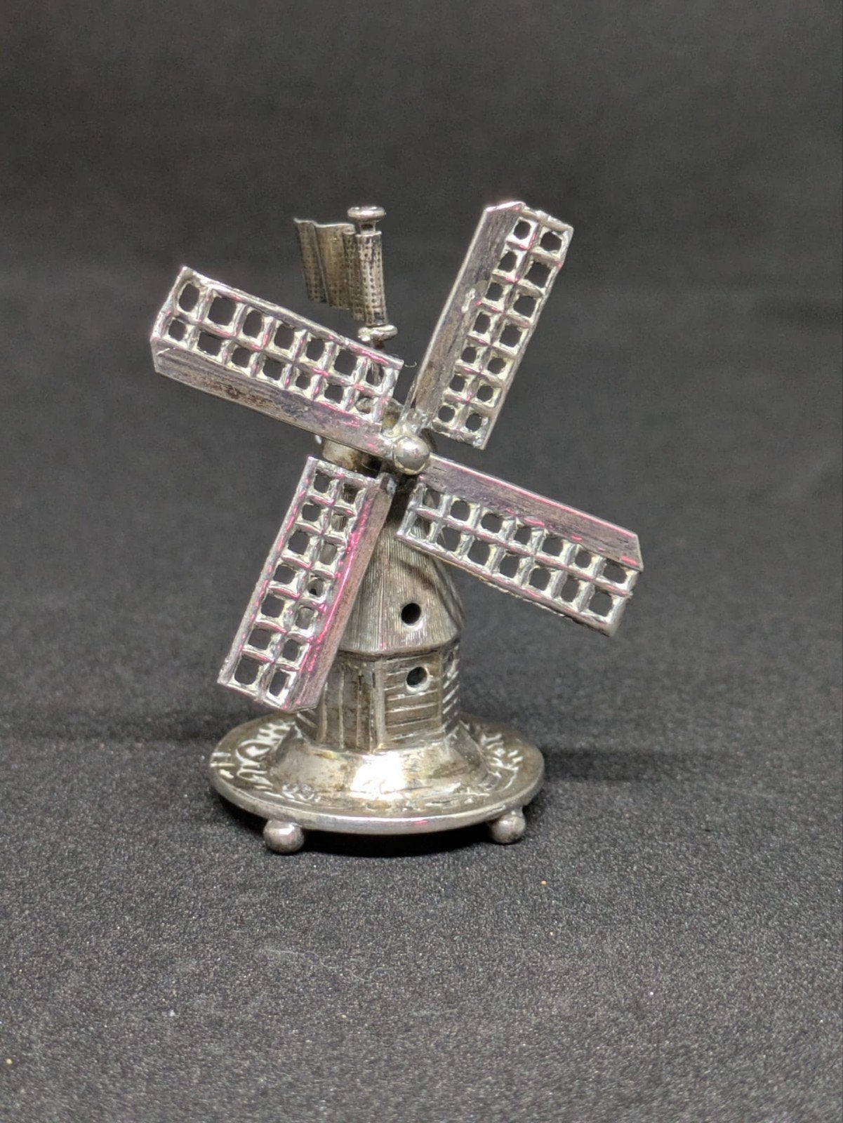 Zilveren Miniatuur Molen - Uniek Verzamelaarsstuk, Antiek en Kunst, Verzenden, Zilver