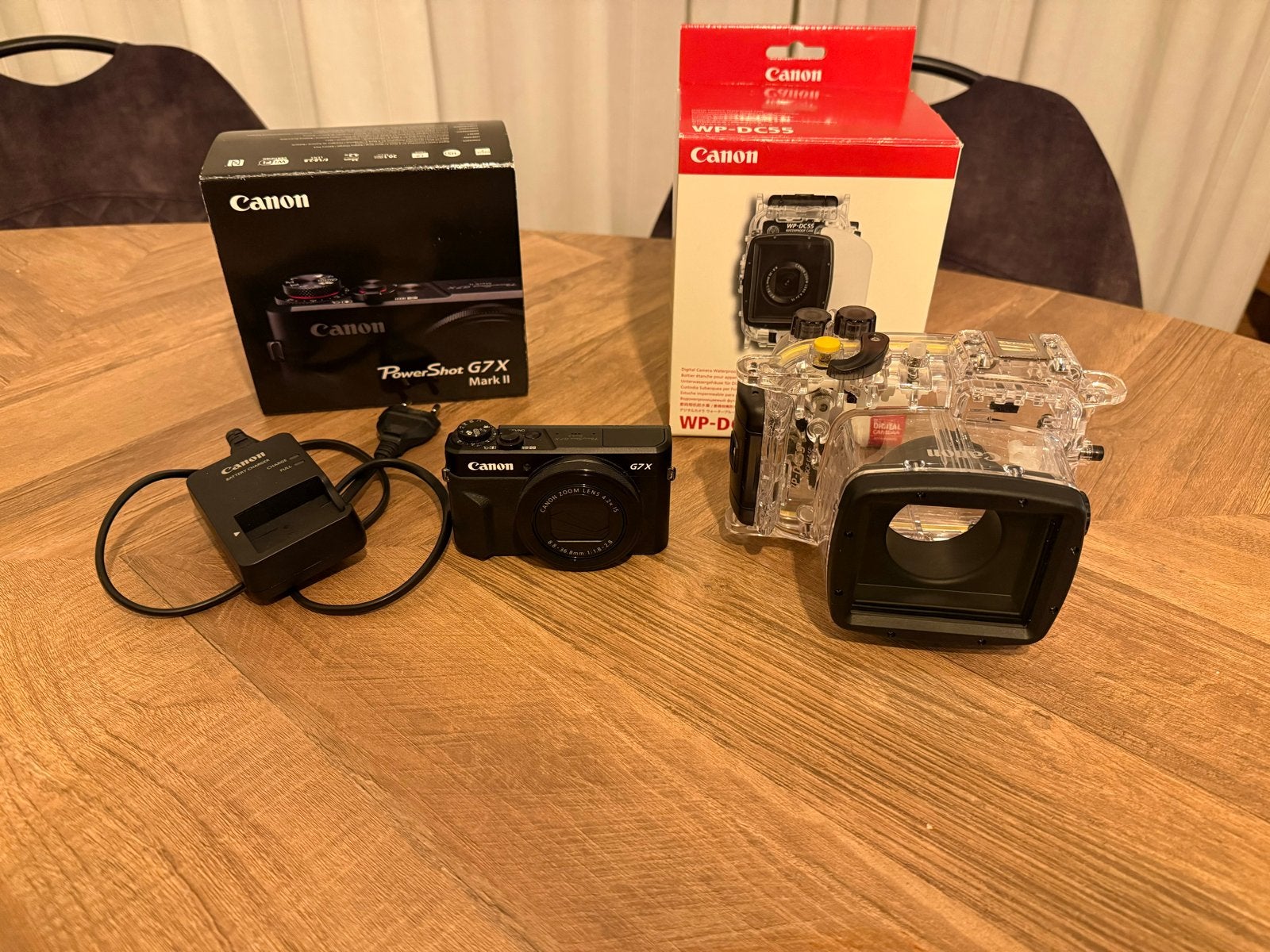 Canon PowerShot G7X Mark II met onderwaterhuis WP-DC55, Ophalen, Canon, Beeldstabilisatie, Zo goed als nieuw