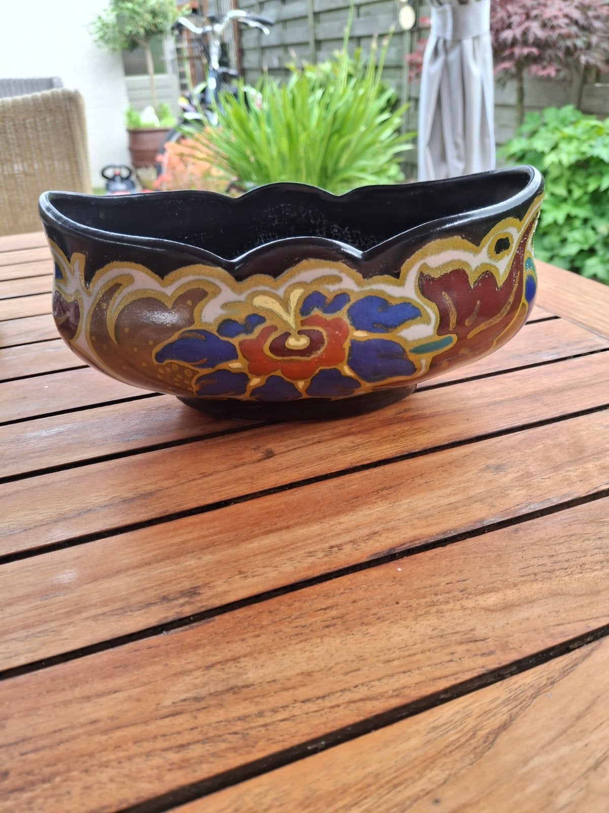 Gouda   bloempot  ( maya )  plateel, Ophalen of Verzenden