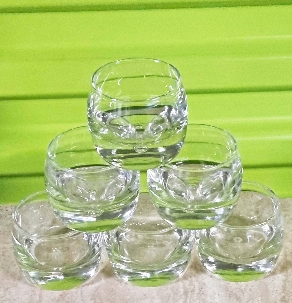 dessert mascarpone  kristallen glaasjes   dikke bubbelbodem, Ophalen of Verzenden, Zo goed als nieuw, Overige typen