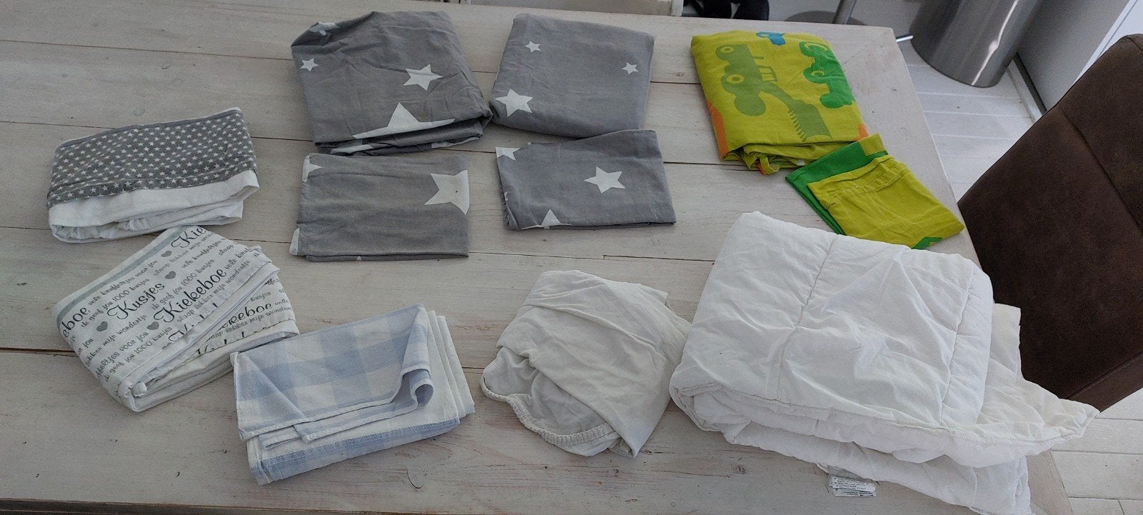 Ledikant lakentjes ikea dekbedje overtrekken samen €10, Ophalen of Verzenden, Wit, Jongetje of Meisje