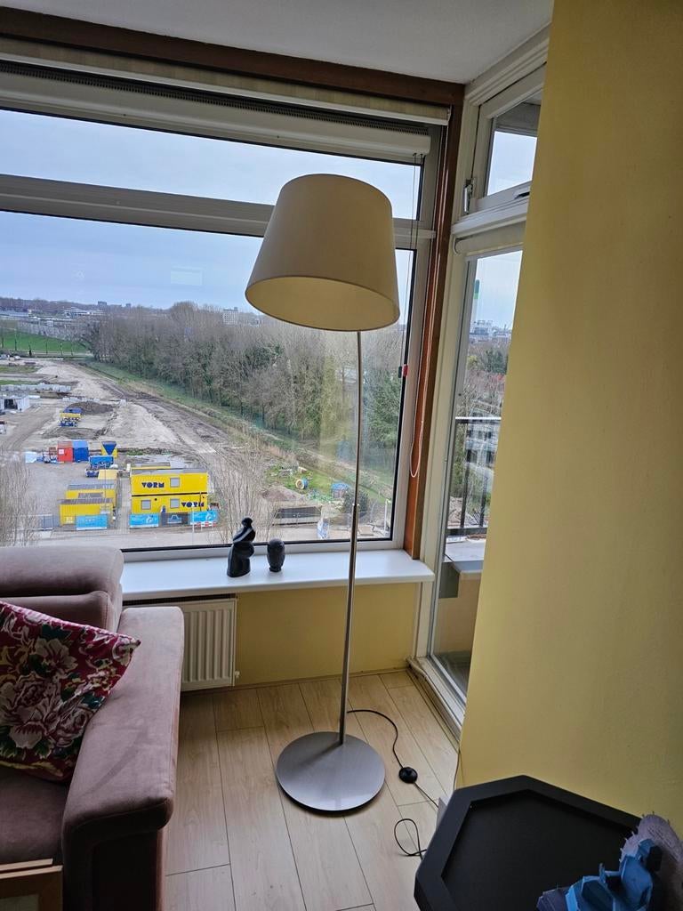 Moderne booglamp met stoffen kap, Huis en Inrichting, Lampen | Vloerlampen, Ophalen, 150 tot 200 cm