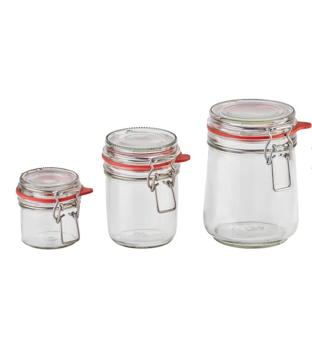 Weckpotten Leifheit 3x -NIEUW-, Huis en Inrichting, Glas, Nieuw, Ophalen of Verzenden, Voorraadpot