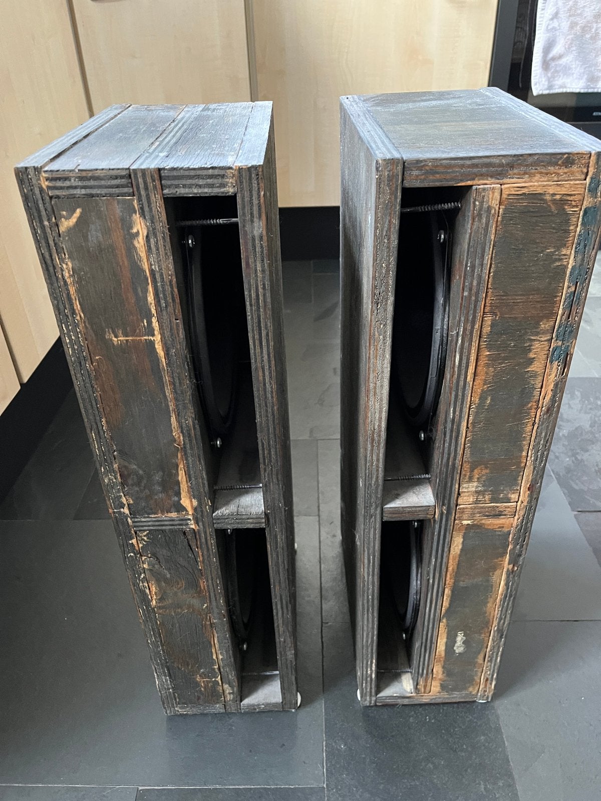 2 x ripole/dipole subwoofer - idee van Visaton Petit Orgue, Gebruikt, Subwoofer, 60 tot 120 watt, Geschikt voor surround/home cinema