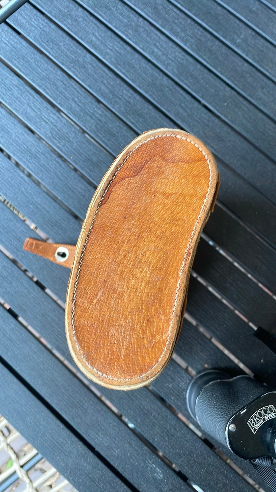 Vintage Broco Verrekijker 10x50 met Leren Hoes, Gebruikt, 8 tot 12x, Met hoes of tas, Porro (met knik)
