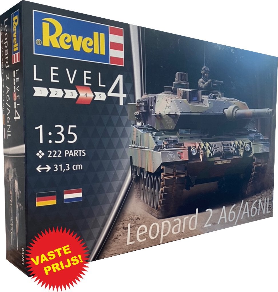 Leopard 2 A6/A6NL (Revell 03281) 1/35, Tank, Nieuw, Ophalen of Verzenden, 1:32 tot 1:50
