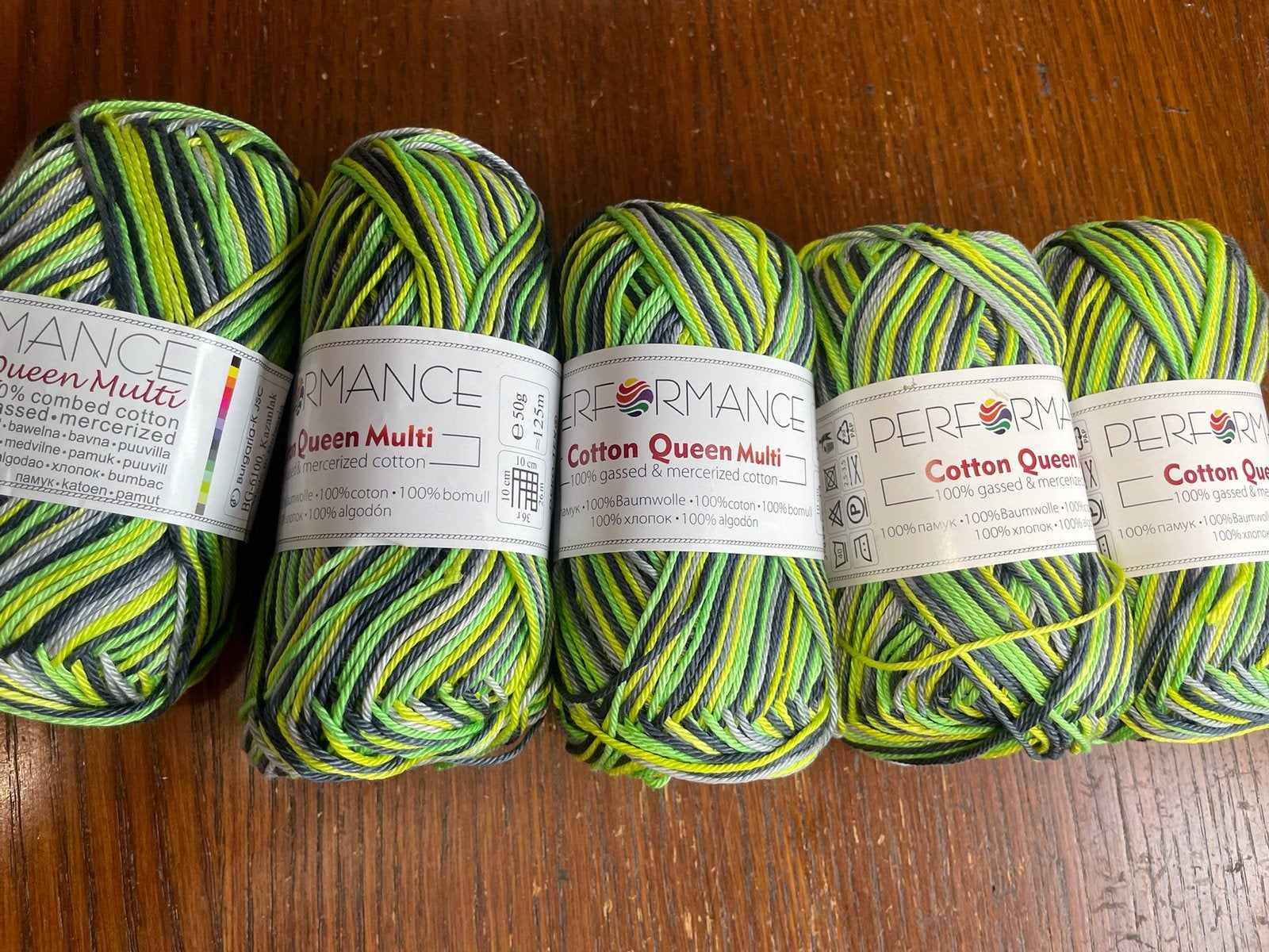 5 bollen in groen/grijs 100% katoen haak/ breigaren, Hobby en Vrije tijd, Ophalen of Verzenden, Nieuw, Breien of Haken, Wol of Garen