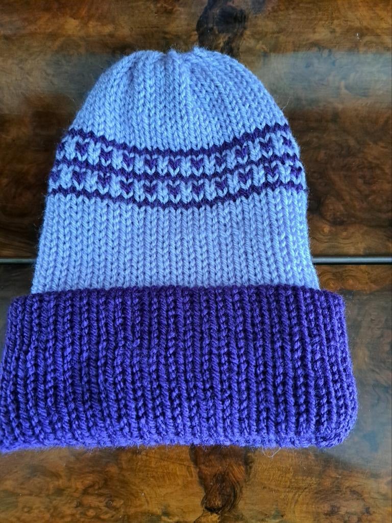 Dubbel gebreide Fair Isle muts - Omkeerbaar, Ophalen of Verzenden, Nieuw, Muts