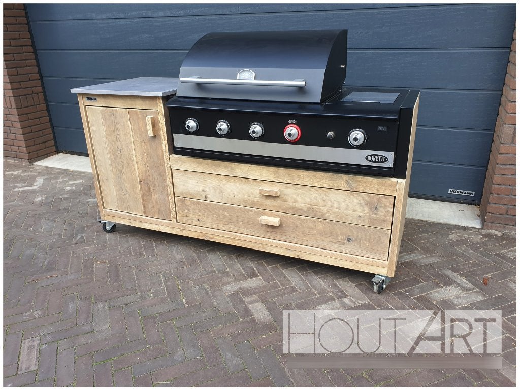 Luxe Buitenkeuken enkel voor Boretti Ibrido & Ligorio top, Vrijstaand, Info@hout-art.nl, Nieuw, Borretti