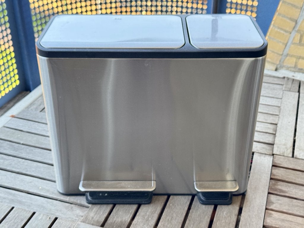 EcoCasa pedaalemmer 3 x 15 liter RVS – afvalscheiding, Ophalen, Gebruikt, Met pedaal, 40 liter of meer