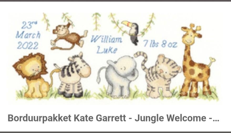 Nieuw - Jungle welkom - geboorte - Bothy Threads, Hobby en Vrije tijd, Borduren en Borduurmachines, Ophalen of Verzenden, Nieuw