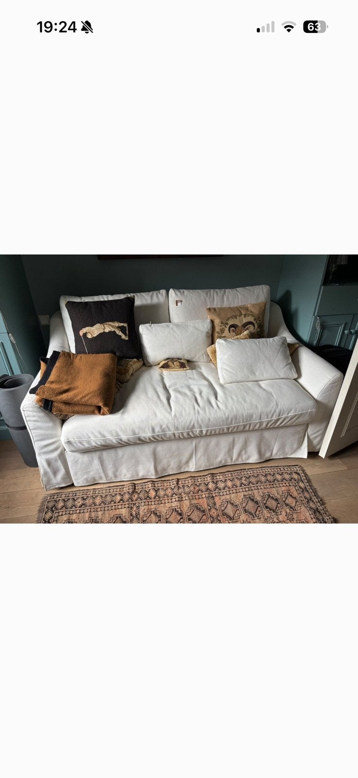 IKEA FÄRLÖV SLAAPBANK - Zo goed als nieuw, Ophalen, Wit, Tweepersoons, 140 cm