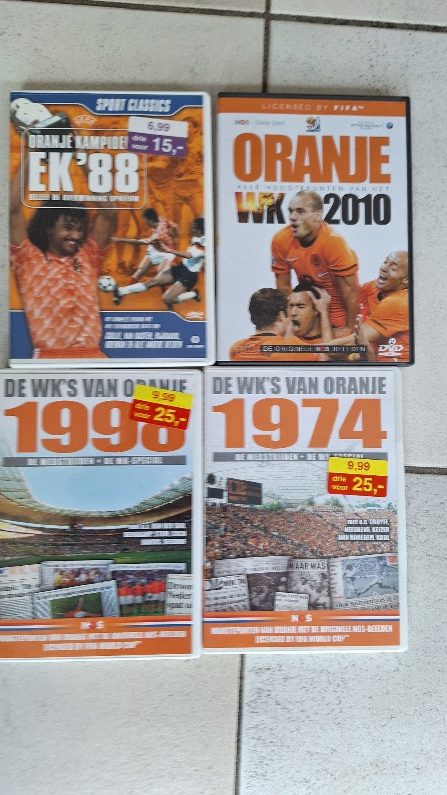 Oranje WK/EK DVD Collectie: 1974, 1988, 1998, 2010, Gebruikt, Alle leeftijden, Voetbal, Documentaire