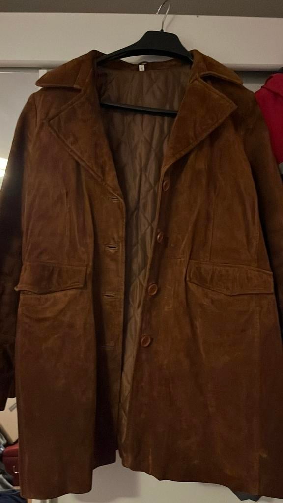 Suede jas dames, Ophalen, Gedragen, Bruin