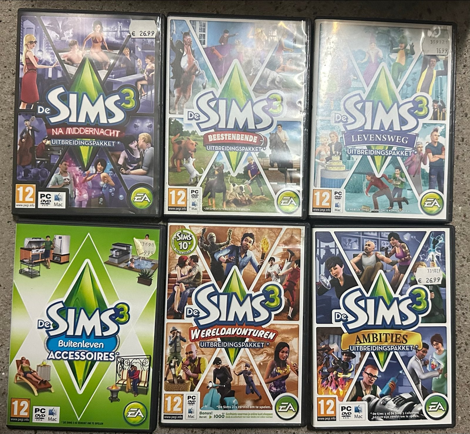 De Sims 3 Uitbreidingspakketten en Accessoires (6 stuks), Spelcomputers en Games, Games | Pc, Gebruikt, Simulatie, 1 speler, Vanaf 12 jaar