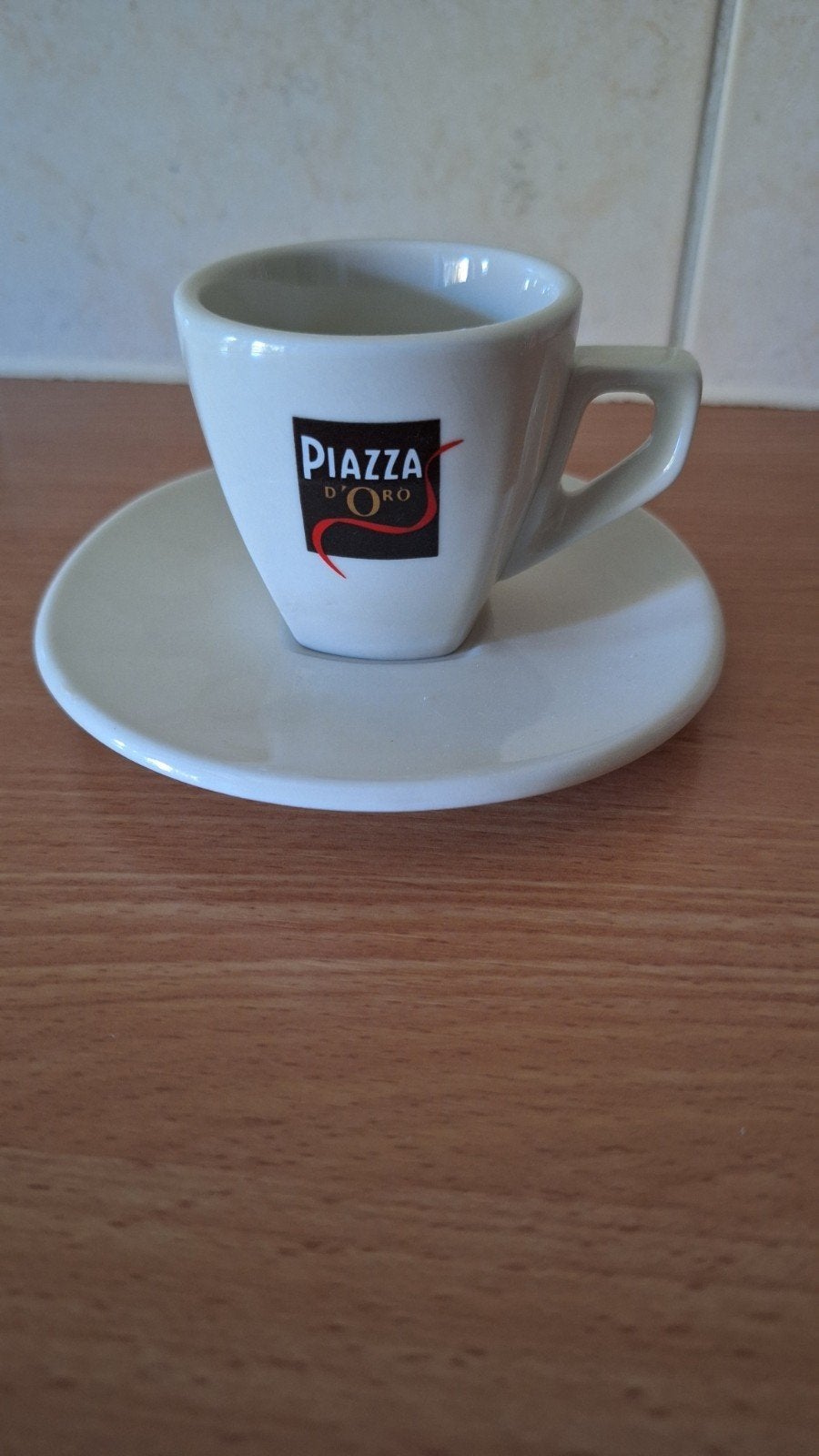 Piazza D'Oro Espresso Kopje met Schotel - Zo goed als nieuw, Overige merken, Nieuw, Ophalen of Verzenden, Modern