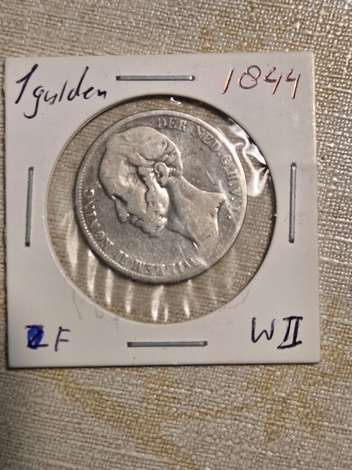 Zilveren 1 Gulden Koning Willem II 1844, Postzegels en Munten, Munten | Nederland, 1 gulden, Zilver, Ophalen of Verzenden, Losse munt