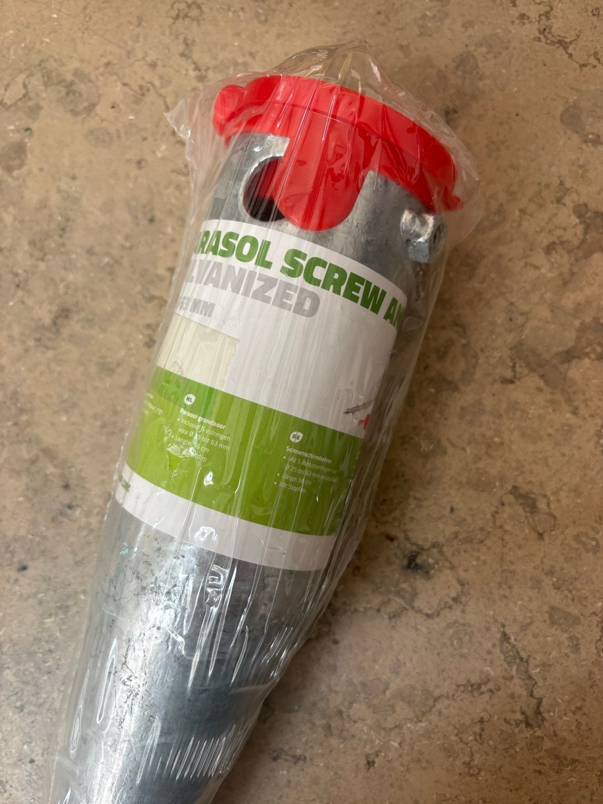 Parasol grondanker - Gegalvaniseerd, Ophalen of Verzenden, Zo goed als nieuw, Minder dan 10 meter